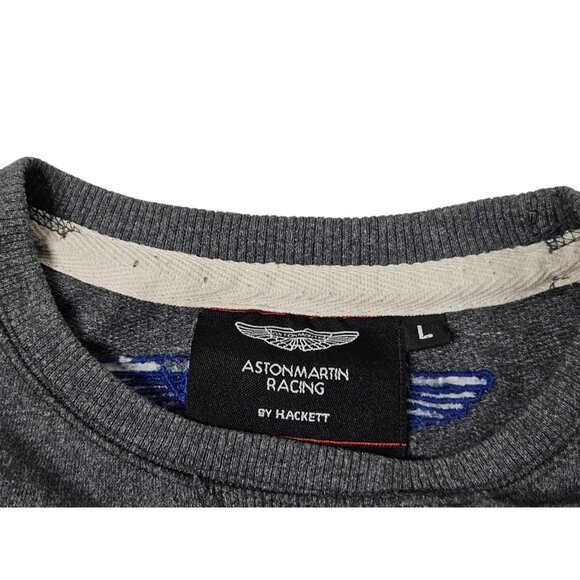 Aston Martin Racing Hackett Sweatshirt Sweater Shirt Embroidered Mens Large Gray - Picture 3 of 8